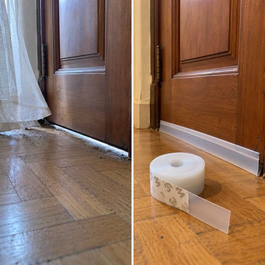 Door gap before and after the seal strip